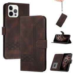   Samsung Galaxy S22 Plus 5G SM-S906, Oldalra nyíló tok, stand, kártyatartóval, kézpánttal, Wooze Illusion, barna