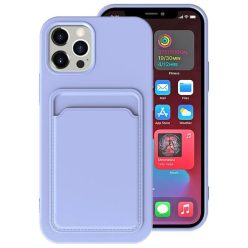   Apple iPhone 14 Plus, Szilikon tok, kártyatartóval, Wooze Card Slot, lila