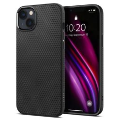   Apple iPhone 14, Szilikon tok, Spigen Liquid Air, háromszög minta, fekete