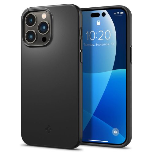 Apple iPhone 14 Pro Max, Műanyag hátlap védőtok, Spigen Thin Fit, fekete