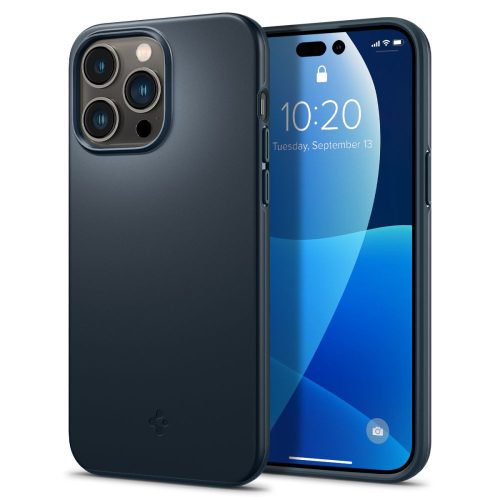 Apple iPhone 14 Pro Max, Műanyag hátlap védőtok, Spigen Thin Fit, sötétszürke