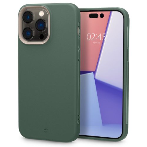 Apple iPhone 14 Pro Max, Szilikon tok, Magsafe töltővel kompatibilis, Spigen Ciel Cyril Ultra Color Mag, zöld
