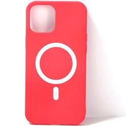   Apple iPhone 13, Szilikon tok, mágnes gyűrűvel, MagSafe töltővel kompatibilis, Wooze Magsafe Case, rózsaszín