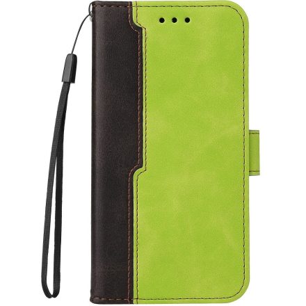 Apple iPhone 12 Mini, Oldalra nyíló tok, stand, kártyatartóval, kézpánttal, Wooze Colour Wallet, zöld