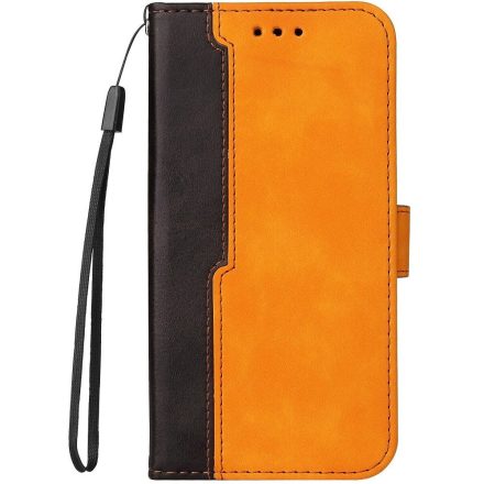 Samsung Galaxy A02 SM-A022F, Oldalra nyíló tok, stand, kártyatartóval, kézpánttal, Wooze Colour Wallet, narancssárga