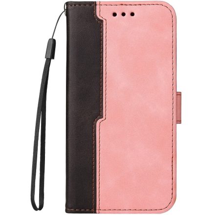 Samsung Galaxy A22 4G SM-A225F, Oldalra nyíló tok, stand, kártyatartóval, kézpánttal, Wooze Colour Wallet, rózsaszín