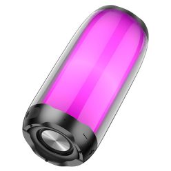   Bluetooth hordozható hangszóró, 10W, v5.0, Beépített FM rádió, TF kártyaolvasó, USB aljzat, 3.5mm, Kihangosított hívás támogatás, LED-es hangulatvilágítás, Hoco HC8 Pulsating, fekete