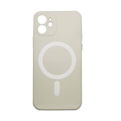   Apple iPhone 15 Pro Max, Szilikon tok, mágnes gyűrűvel, MagSafe töltővel kompatibilis, Wooze Magsafe Case, fehér