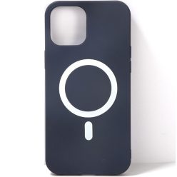   Apple iPhone 15 Pro Max, Szilikon tok, mágnes gyűrűvel, MagSafe töltővel kompatibilis, Wooze Magsafe Case, kék