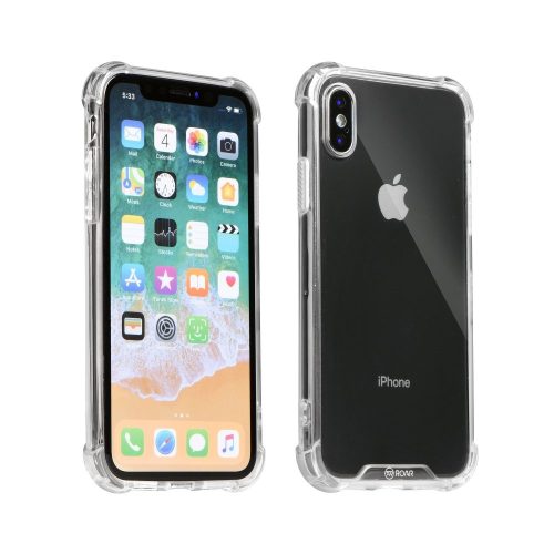 Samsung Galaxy M10 SM-M105F, TPU szilikon védőkeret, akril hátlap, közepesen ütésálló, Armor Jelly Case, Roar, átlátszó