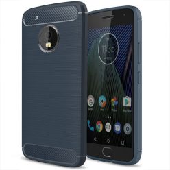   Sony Xperia 20, Szilikon tok, közepesen ütésálló, szálcsiszolt, karbon minta, sötétkék