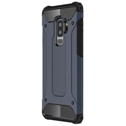 Huawei P40, Műanyag hátlap védőtok, Defender, fémhatású, sötétkék