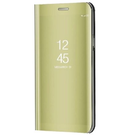 Huawei Mate 30 / 30 5G, Oldalra nyíló tok, hívás mutatóval, Smart View Cover, arany (utángyártott)