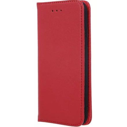Huawei P40, Oldalra nyíló tok, valódi bőrtok, stand, Smart Pro, piros