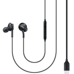   Vezetékes sztereó fülhallgató, USB Type-C, mikrofon, felvevő gomb, hangerő szabályzó, Samsung, fekete, gyári