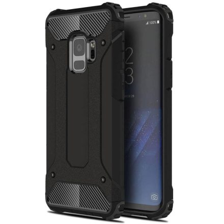 Huawei Honor X10 5G, Műanyag hátlap védőtok, Defender, fémhatású, fekete