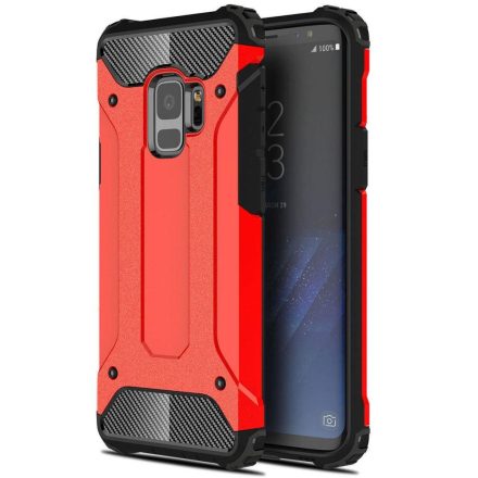Huawei Honor X10 5G, Műanyag hátlap védőtok, Defender, fémhatású, piros