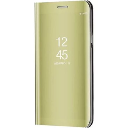 Samsung Galaxy A71 SM-A715F, Oldalra nyíló tok, hívás mutatóval, Smart View Cover, arany (utángyártott)