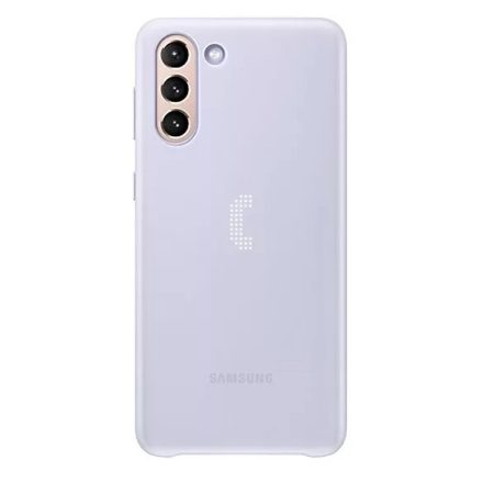 Samsung Galaxy S21 Plus 5G SM-G996, Műanyag hátlap védőtok, ultravékony, LED világítás, lila, gyári