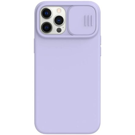 Apple iPhone 12 / 12 Pro, Szilikon tok, közepesen ütésálló, kameravédelem, Magsafe töltővel kompatibilis, Nillkin CamShield Silky Magnetic, lila
