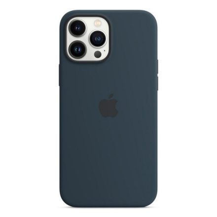 Apple iPhone 13 Pro Max, Szilikon tok, Magsafe kompatibilis, sötétkék, gyári