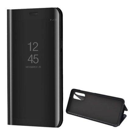 Samsung Galaxy S20 / S20 5G SM-G980 / G981, Oldalra nyíló tok, hívás mutatóval, Smart View Cover, fekete (utángyártott)