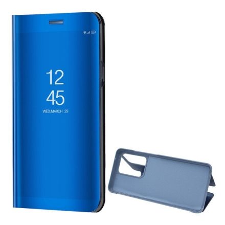 Samsung Galaxy S20 Ultra 5G SM-G988, Oldalra nyíló tok, hívás mutatóval, Smart View Cover, kék (utángyártott)