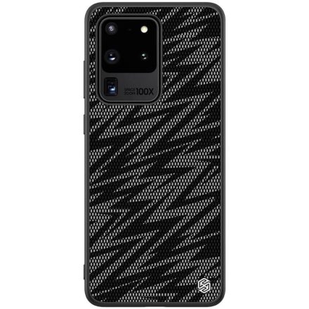 Samsung Galaxy S20 Ultra 5G SM-G988, Szilikon tok, műanyag hátlappal, közepesen ütésálló, Nillkin Twinkle, fekete