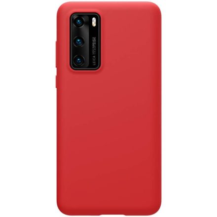 Huawei P40, Szilikon tok, gumírozott, Nillkin Flex Pure, piros