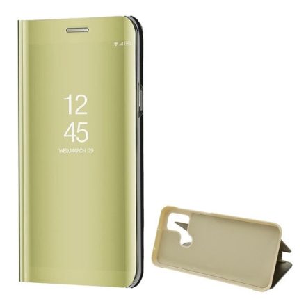 Samsung Galaxy M21 SM-M215F, Oldalra nyíló tok, hívás mutatóval, Smart View Cover, arany (utángyártott)