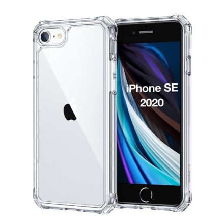 Apple iPhone 7 / 8 / SE (2020), Szilikon tok, műanyag hátlappal, légpárnás sarok, közepesen ütésálló, ESR Air Armor, átlátszó