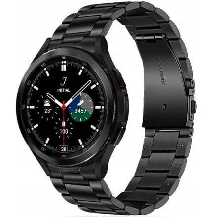 Samsung Galaxy Watch 4 / 5 / 5 Pro / 6 (40 / 44 / 45mm) / Watch 4 Classic / 6 Classic (42 / 43 / 46mm), fém pótszíj, TP Stainless, fekete