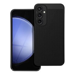   Samsung Galaxy S23 FE SM-S711, Műanyag hátlap védőtok, légáteresztő, lyukacsos minta, Breezy, fekete