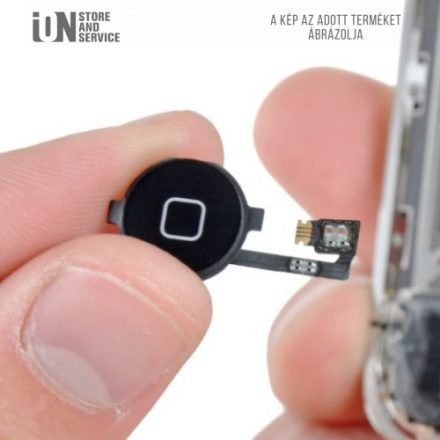 iPhone 4 Home gomb csere - Fekete ( külső műanyag+kábel)