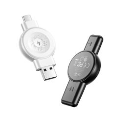   XO vezeték nélküli Apple Watch töltő QI CX026 USB+USB-C 2,5W fehér