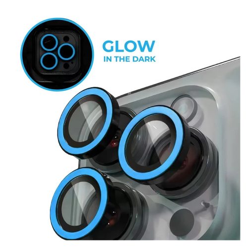 XPRO™ Luminous Prémium Kameravédő Üveg Apple iPhone 16 / Apple iPhone 16 Plus készülékhez - Kék