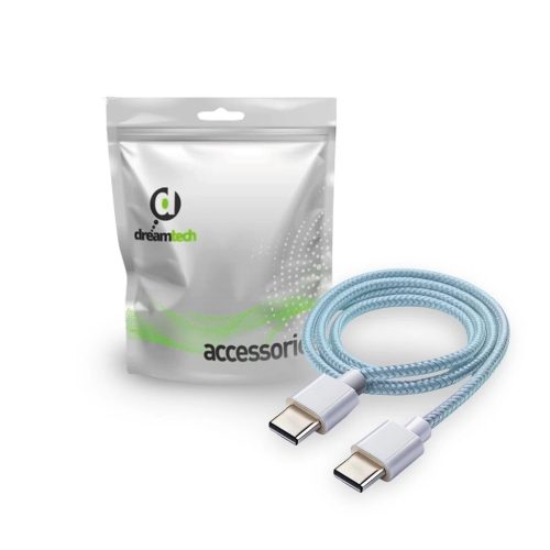 Dreamtech PD fonott kábel zöld USB-C / USB-C 3A 60W
