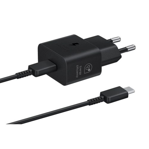 Samsung Töltő szett USB-C adapter QC Type-C kábellel 25W fekete (EP-T2510XBE)