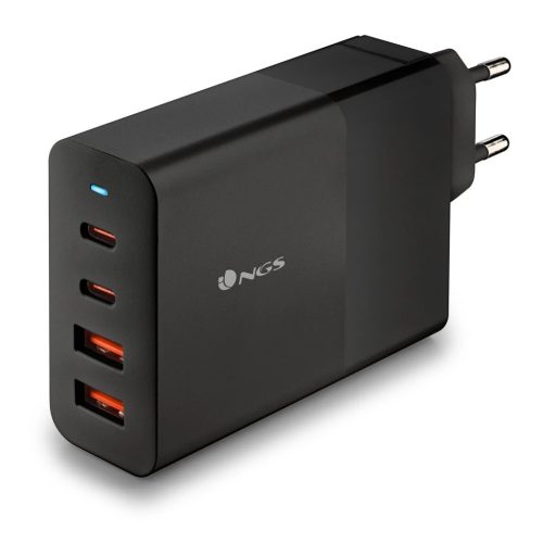 NGS fekete 100W Hálózati Töltő PD3.0 - 2 db USB-C + 2 db USB-A kimenettel