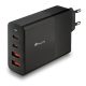 NGS fekete 100W Hálózati Töltő PD3.0 - 2 db USB-C + 2 db USB-A kimenettel