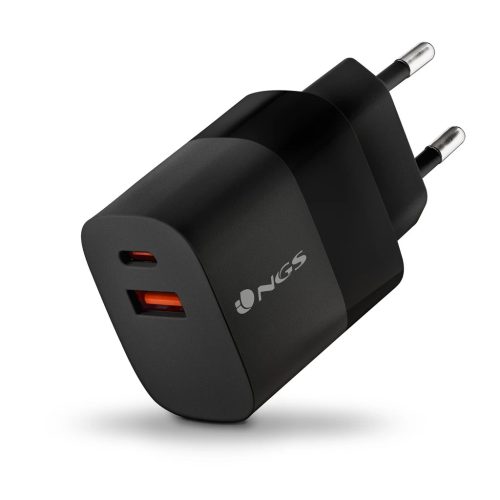 NGS fekete 33W Hálózati Töltő PD3.0 - 1 db USB-C + 1 db USB-A kimenettel