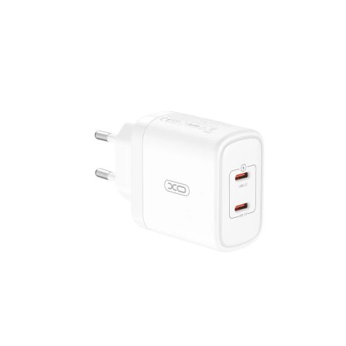 XO CE08 Fehér Hálózati Töltő PD50W 2*USB-C