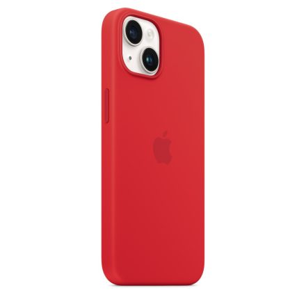Apple iPhone 14 Plus Magsafe-kompatibilis szilikon tok - Piros