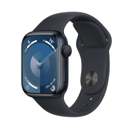 Apple Watch Series 9 GPS 45 mm Éjfekete alumíniumtok, Éjfekete sportszíjjal S/M (MR993QH/A)