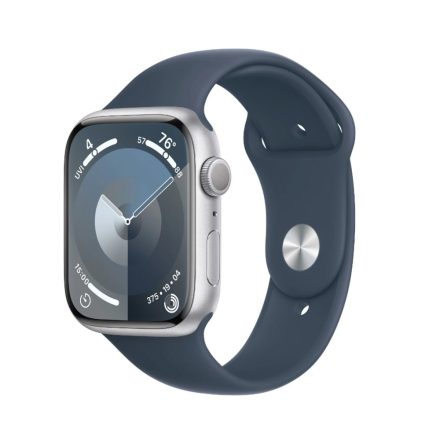 Apple Watch Series 9 GPS 41 mm Silver Aluminium Case with Sport Band M/L- Storm Blue (MR913QH/A)